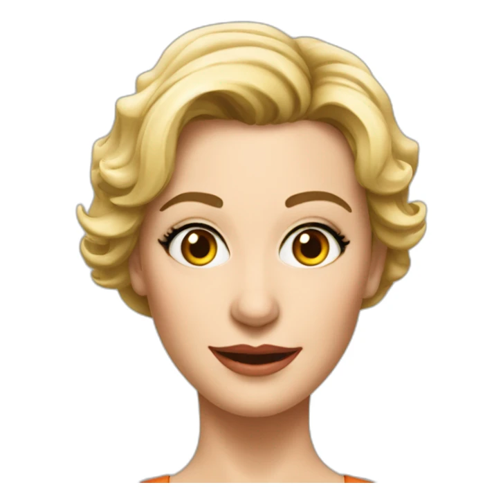 Sandra Huller german actress face head realistic short hair smirk sticker