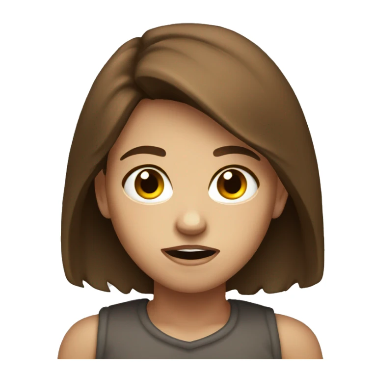 Pretty girl with brown hair angry sticker