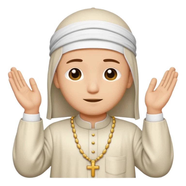 Make a person praying in Islam religion make it a sideways facing 2d emoji sticker