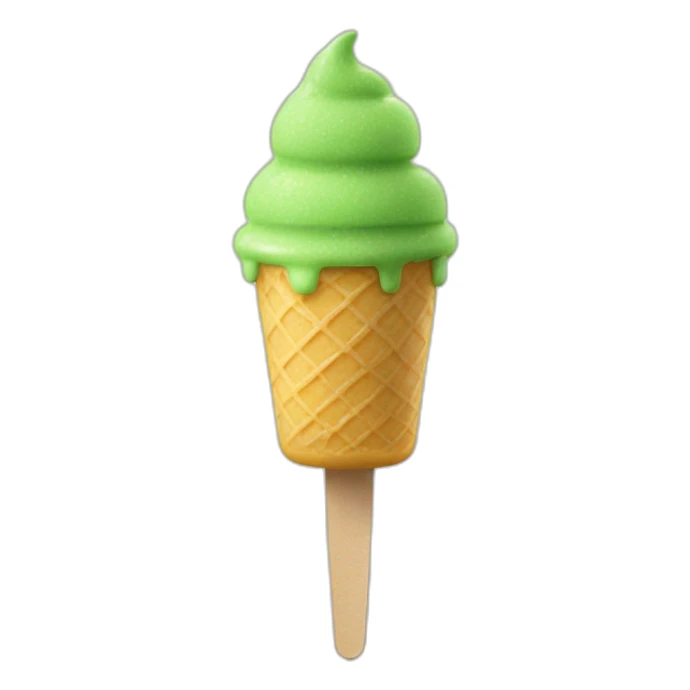 green frozen juice ice cream on a stick 3d sticker