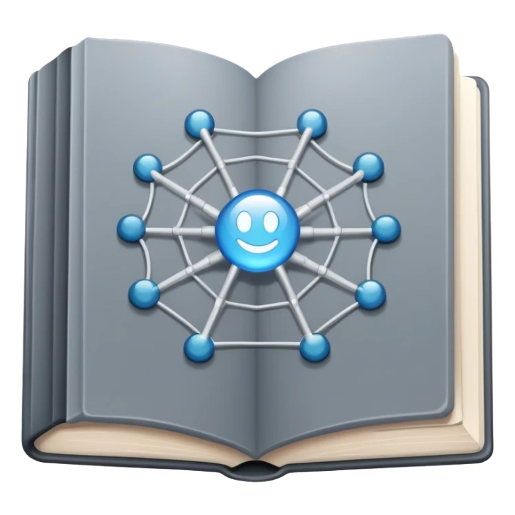 magical grey book of networking with a web sticker