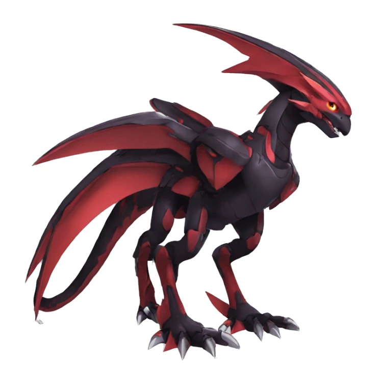  Cool Edgy Black Red Digimon-Fakemon-Raptor-Genesect-Dragon full body sticker