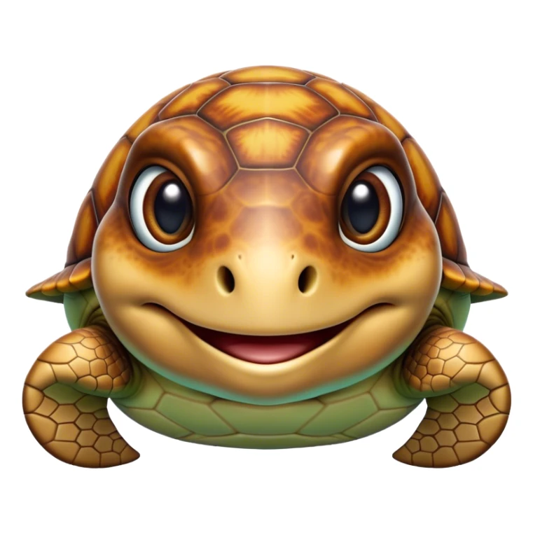 Cinematic Comical Sea Turtle Portrait Emoji, Head tilted dramatically with an exaggeratedly amused expression, featuring a boldly patterned, domed shell and wide, comically expressive eyes full of playful disbelief, Simplified yet hilariously expressive features, highly detailed, glowing with a slightly sassy oceanic glow, high shine, dramatic yet playful, stylized with an air of cheeky marine mischief, soft glowing outline, capturing the essence of a meme-worthy sea turtle that looks ready to glide its way into viral fame! sticker