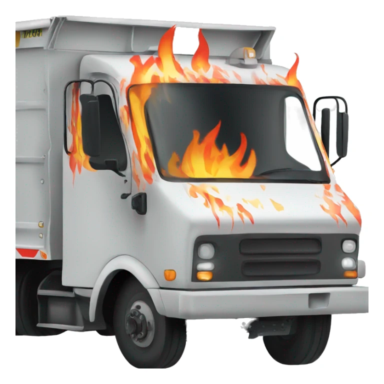 Garbage truck with flame paint job  sticker