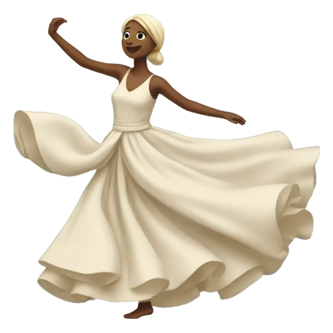 Spinning girl in flowing dress sticker