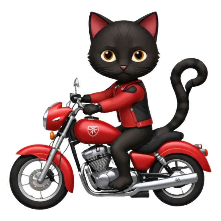 Black male Cat on red and black motorcycle sticker
