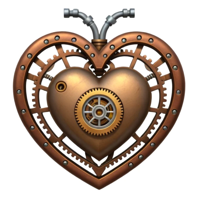 steampunk heart sticker