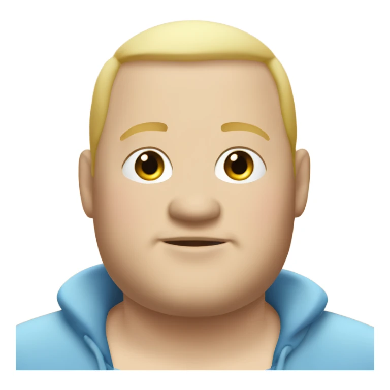 fat white guy with buzz cut, blonde hair and blue eyes sticker