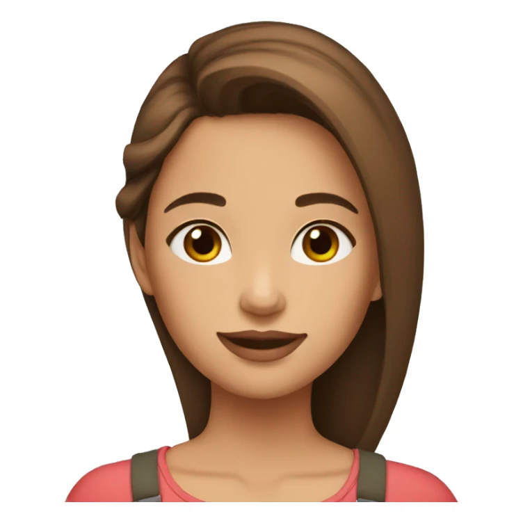 Girl with brown hair take a tulips sticker