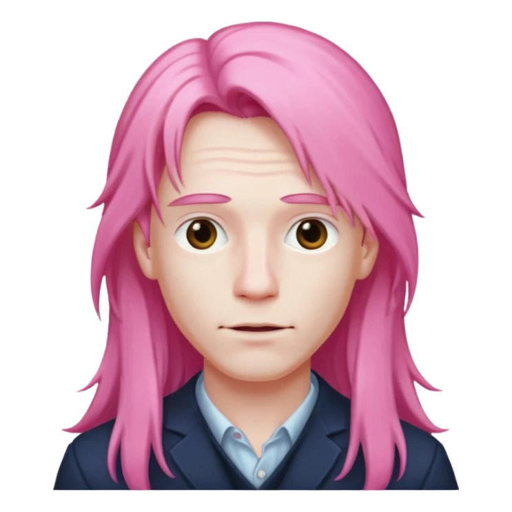men with pink long hair sticker