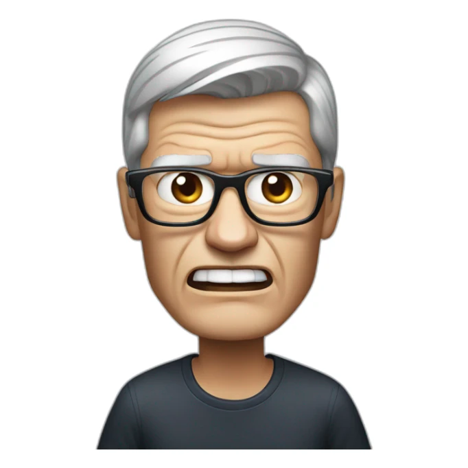Angry Tim Cook with Samsung Galaxy Phone sticker