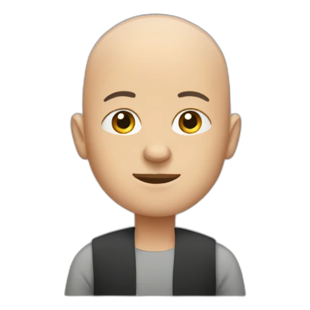 bald person standing sticker