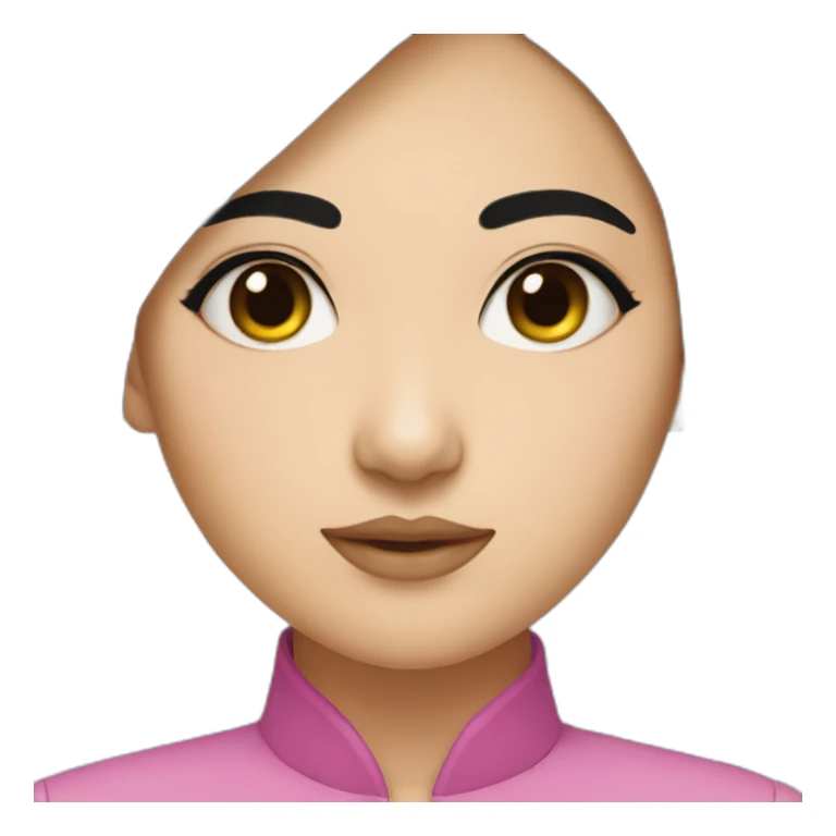 wasian girl with eyeliner from head to chest sticker