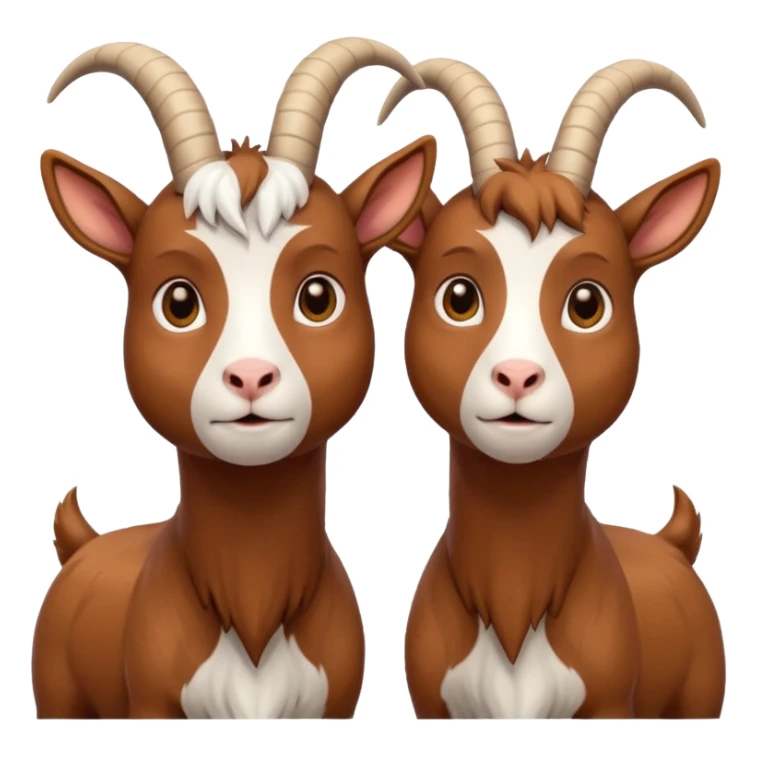 Two goats staring at each other one is anxious one is a chill guy sticker