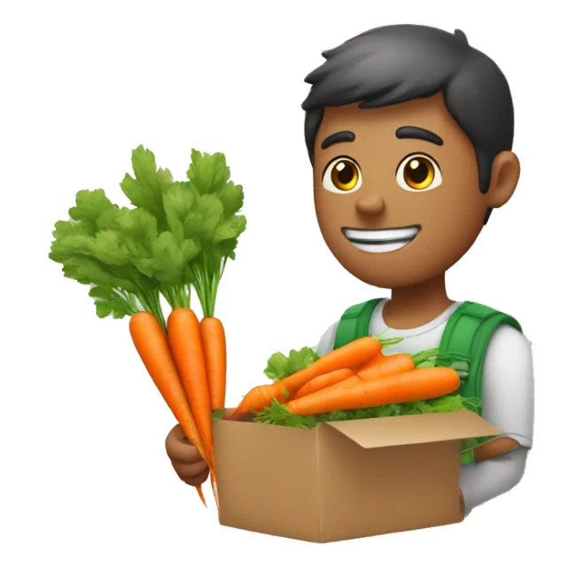 guy gifting carrots bouquet insteasd of flowers sticker