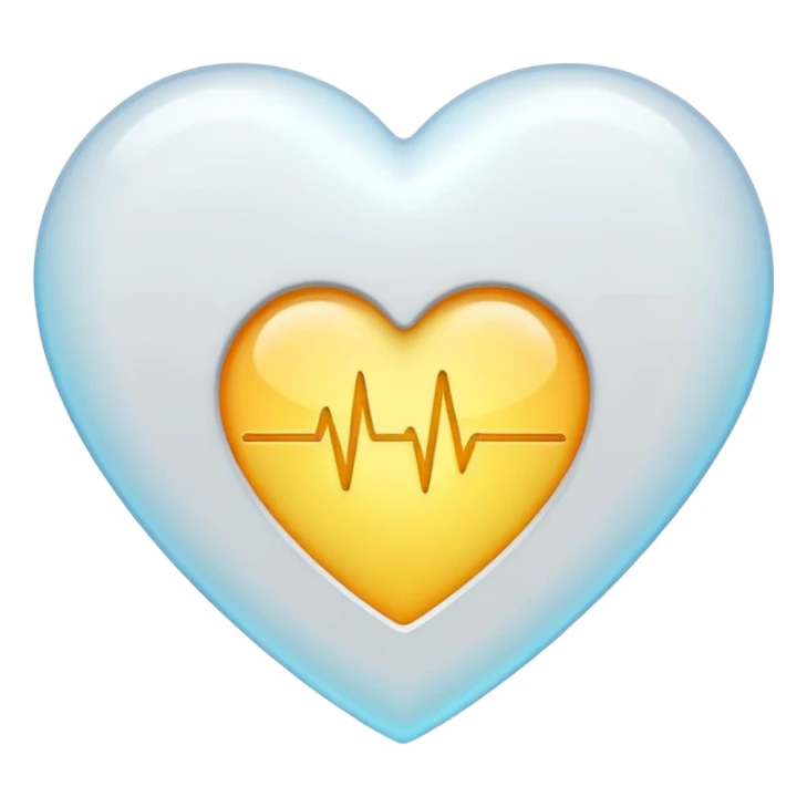 white heart with a pulse, Discord emoji style, simple and bold sticker