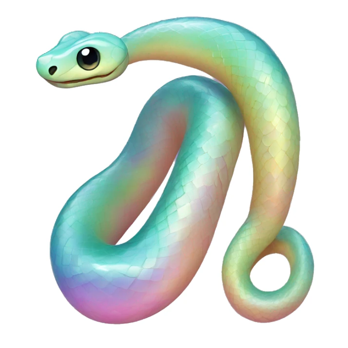 Sparkly glossy Pastel iridescent glass snake sticker