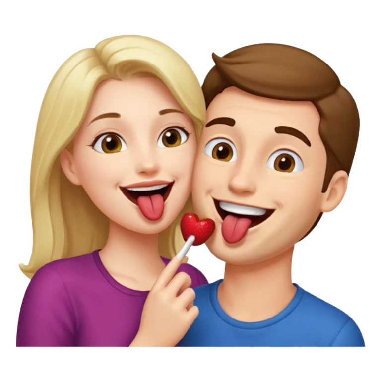 A woman licking a man happily sticker