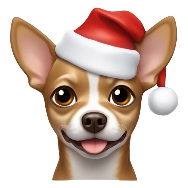 brown chihuahua with Santa hat sticker