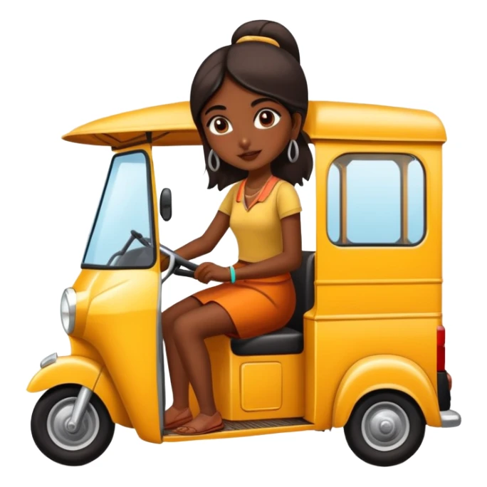 Indian Girl in a tuk tuk sticker