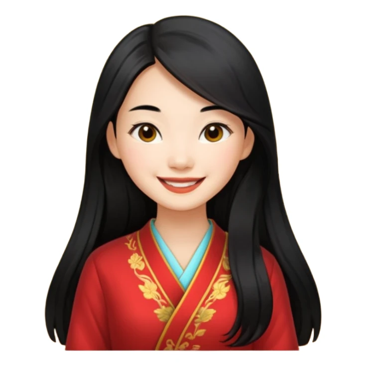 Rich Pretty Asian girl with long hair sticker