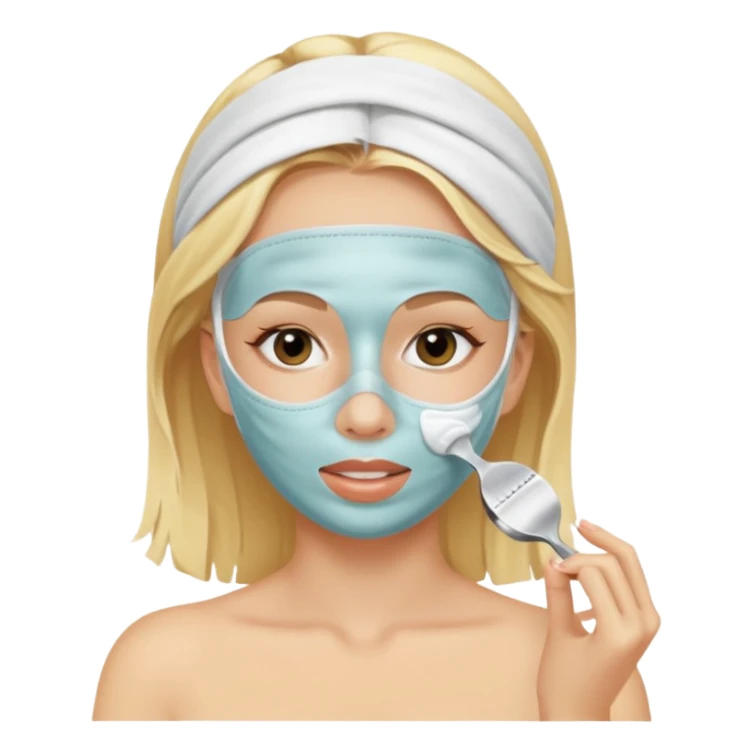 Una chica rubia haciendo skincare sticker