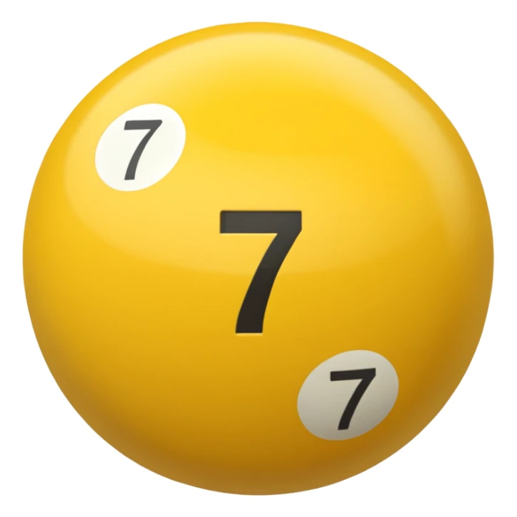 Pool table back ball with the number 7 only one number  sticker