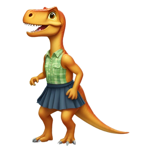 Dinosaur wearing a skirt sticker