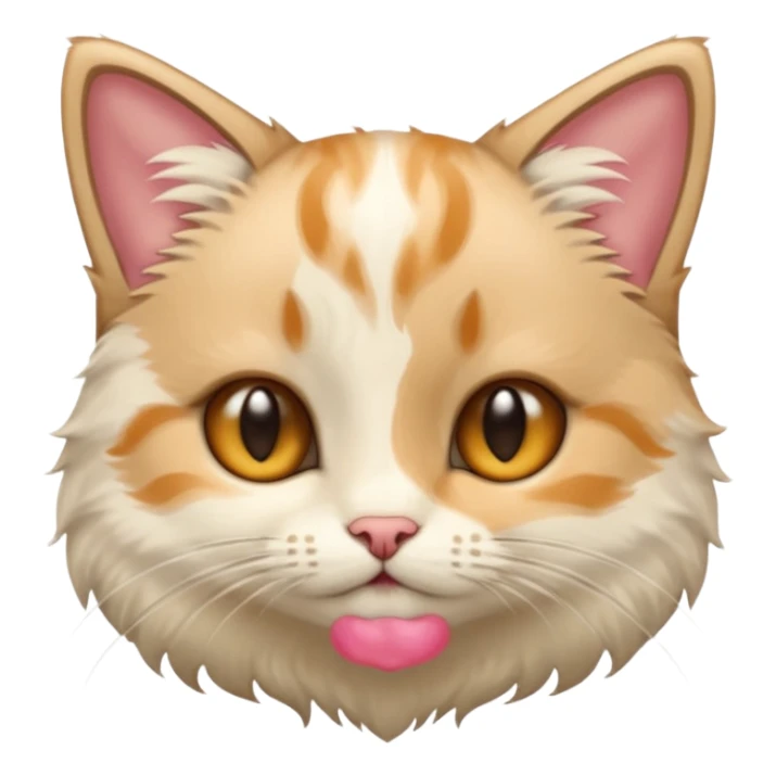 langue humaine qui touche la tête d'un petit chat sticker