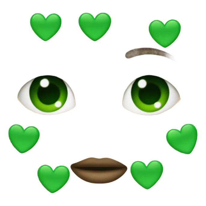 Face with green hearts sticker