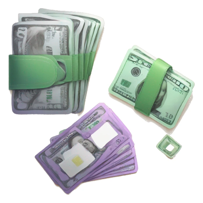 BILLETERA CON TARJETAS DE CREDITO Y DINERO sticker