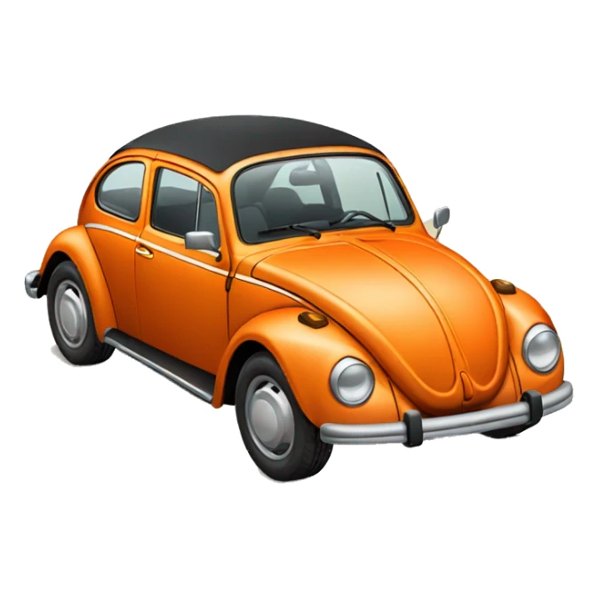 Orange Volkswagen Beetle car  sticker