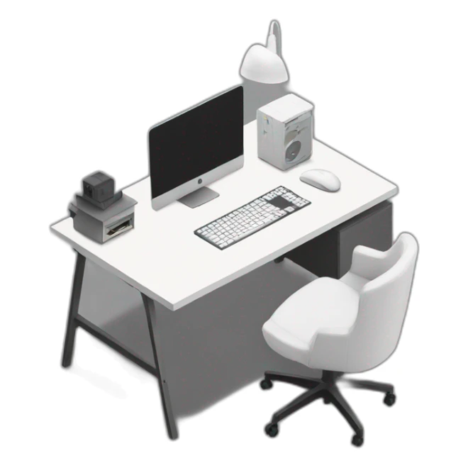 minimalist-clean-workspace-desk-with-grey-white-wood-colorway-with-gaming-chair sticker