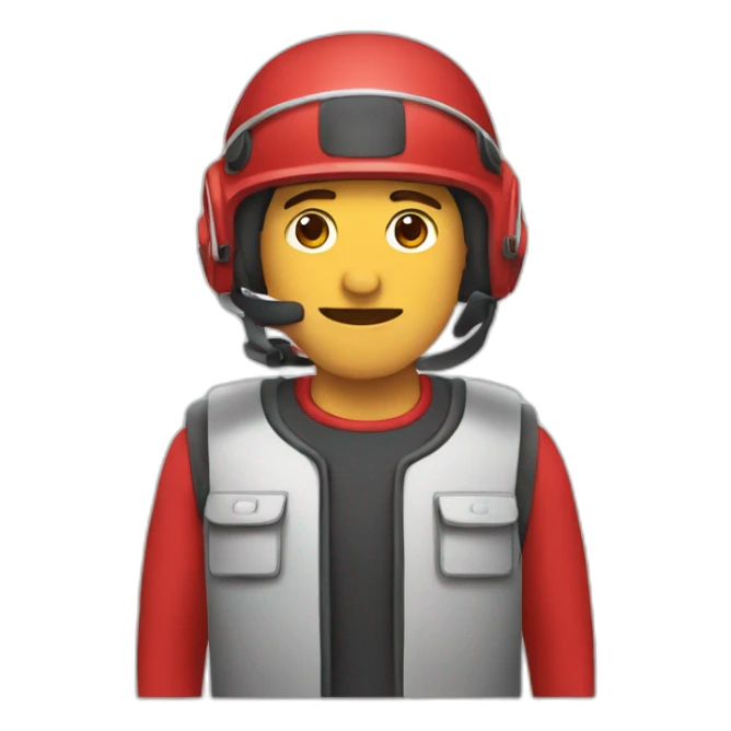 Albañil hombre saludando y con casco rojo sticker