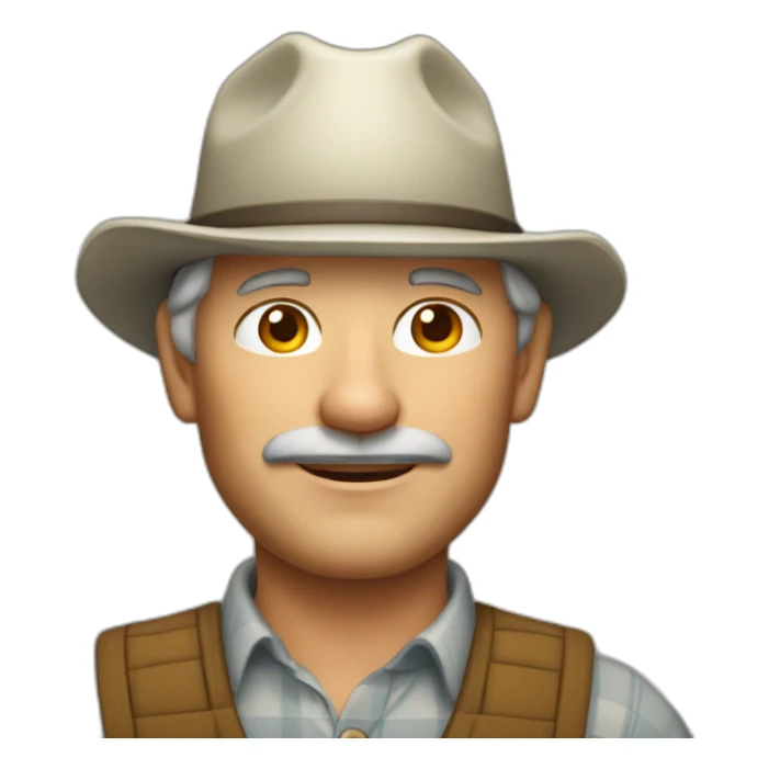 Mature and stable middle-aged handsome apple farmer sticker