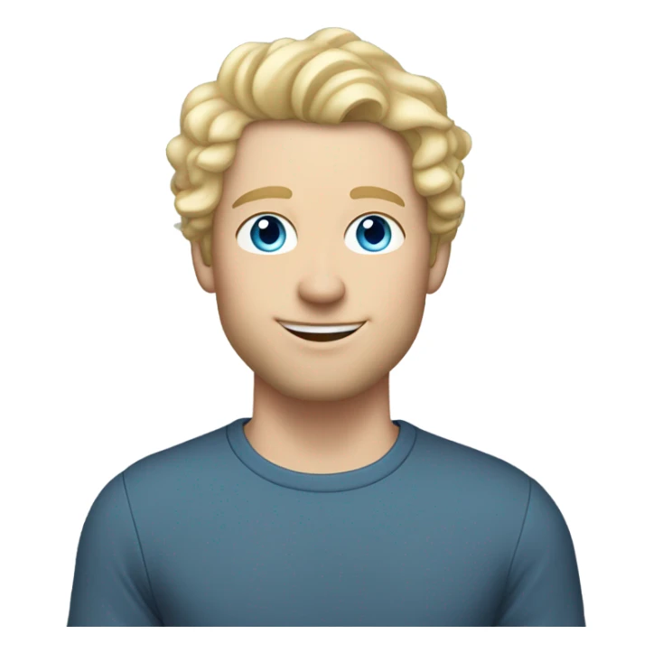 full body light curl blonde 30yo man blue eyed pale skin sticker
