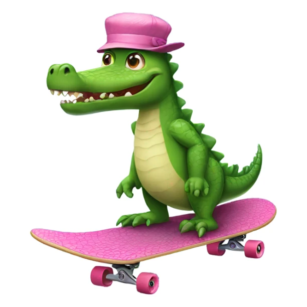 Crocodile wearing tutu on skateboard sticker