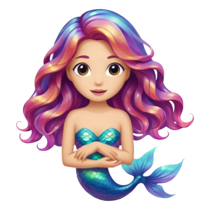 Iridescent mermaid hair sticker
