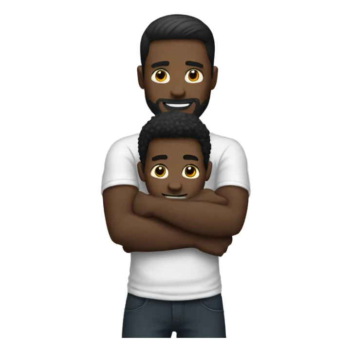 white man with black man hug sticker