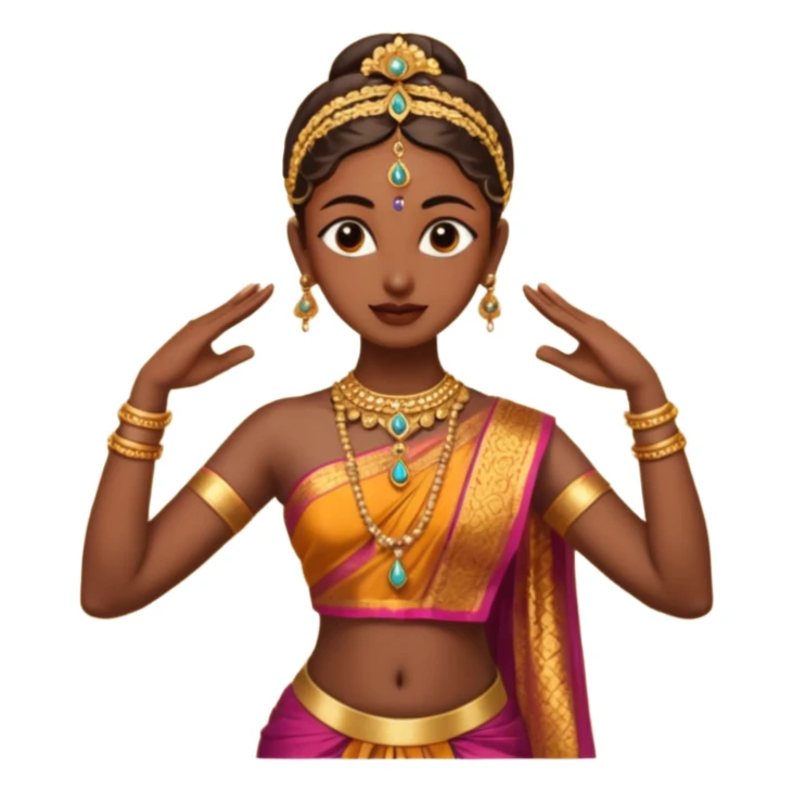 Create me a bharatanatyam emoji what ch can by copy and pasted sticker