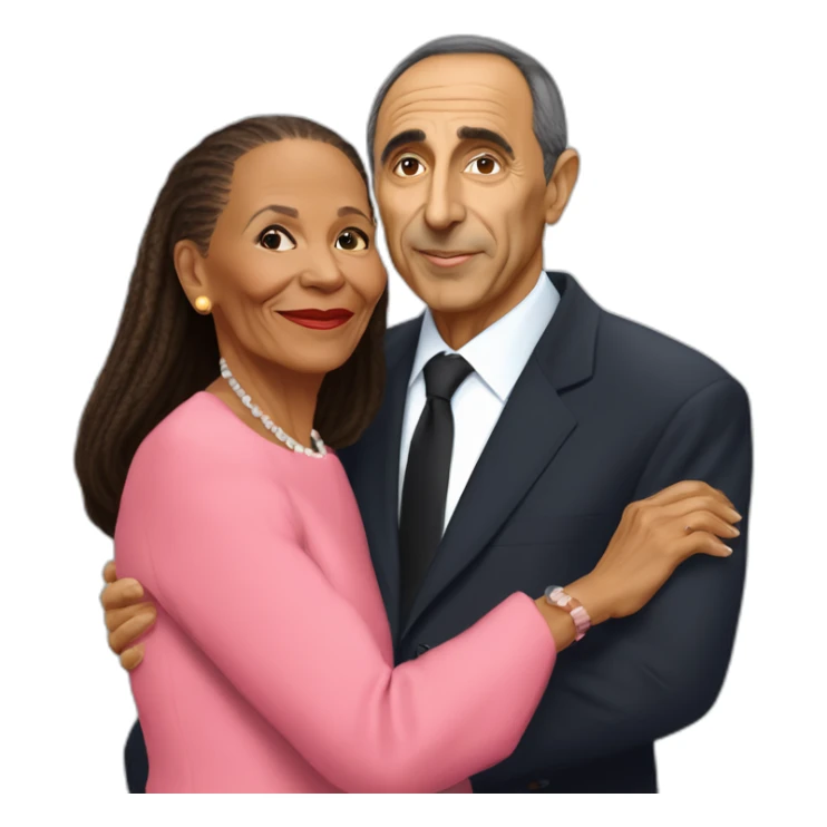 Christiane Taubira bisous avec Eric Zemmour sticker