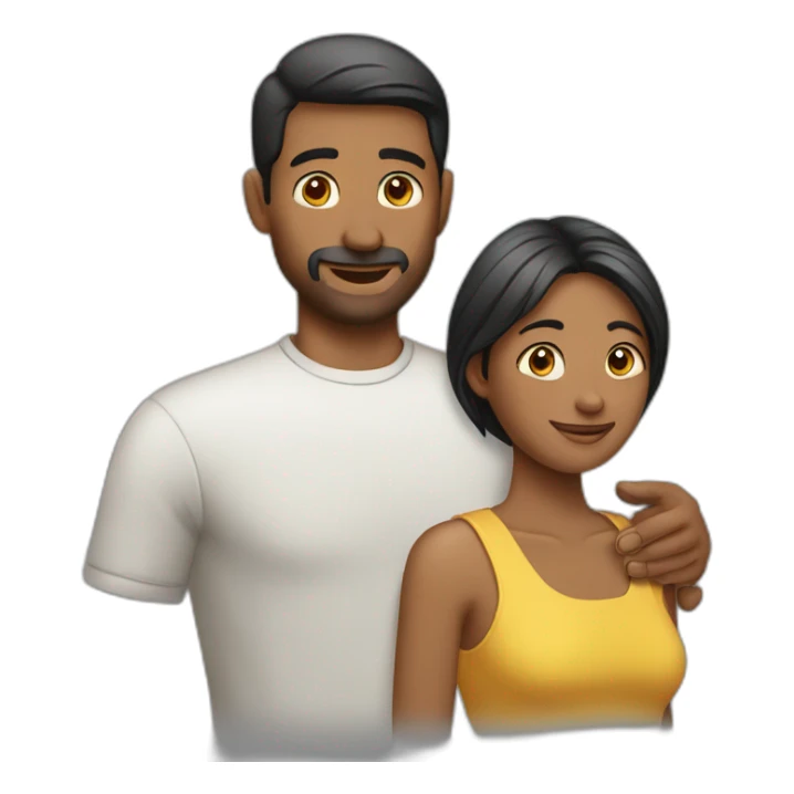 Man patting woman’s head sticker