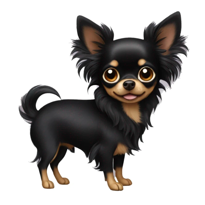 Long hair black Chihuahua with no brown sticker