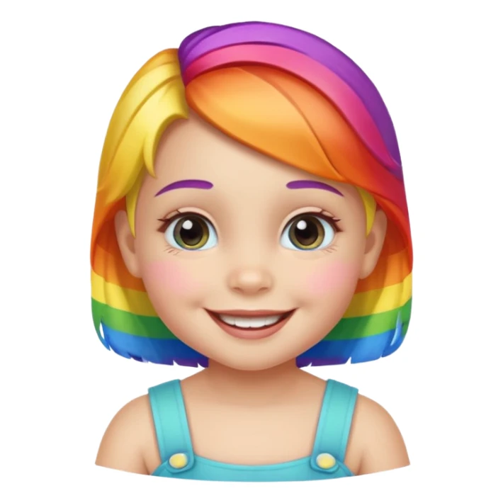 a rainbow skin baby girl sticker
