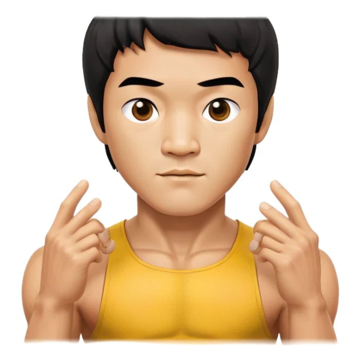 Bruce Lee with accurate facial features, proper head structure, chest up portrait sticker