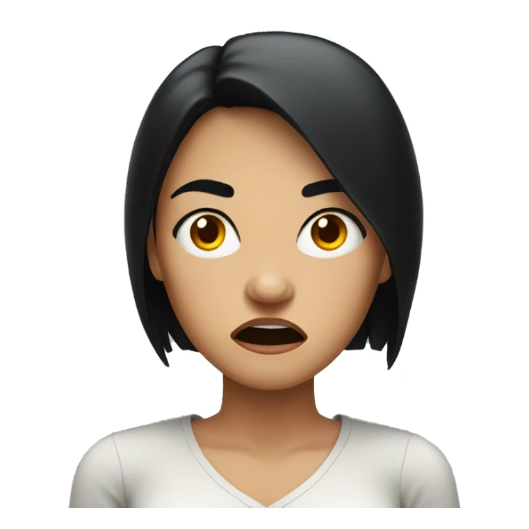 Angry woman with black hair sticker