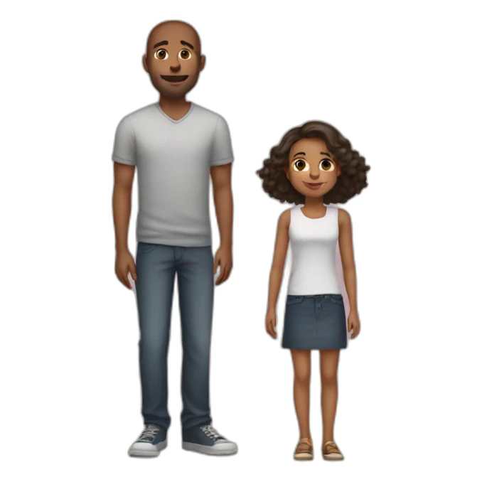 Love of a tall man with a short girl sticker