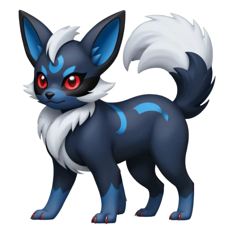Absol-Umbreon-Zorua-Fakémon-hybrid-creature (full body)  sticker