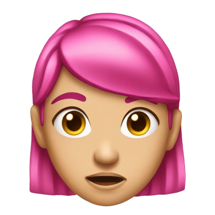 pretty girl wearing pink with an angry expression  sticker