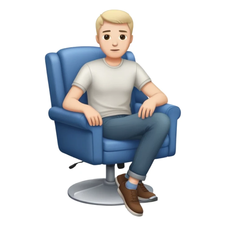 White male casual clothes sitting on chair sticker